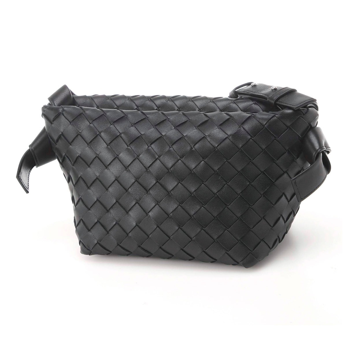 BottegaVenetaブラックレザーショルダーバッグ ボッテガヴェネタ バッグ レディース BOTTEGA VENETA ショルダー