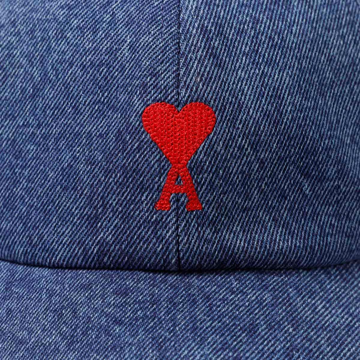 AMI ALEXANDRE MATTIUSSI アミ ベースボールキャップ/RED AMI DE COEUR EMBROIDERY CAP