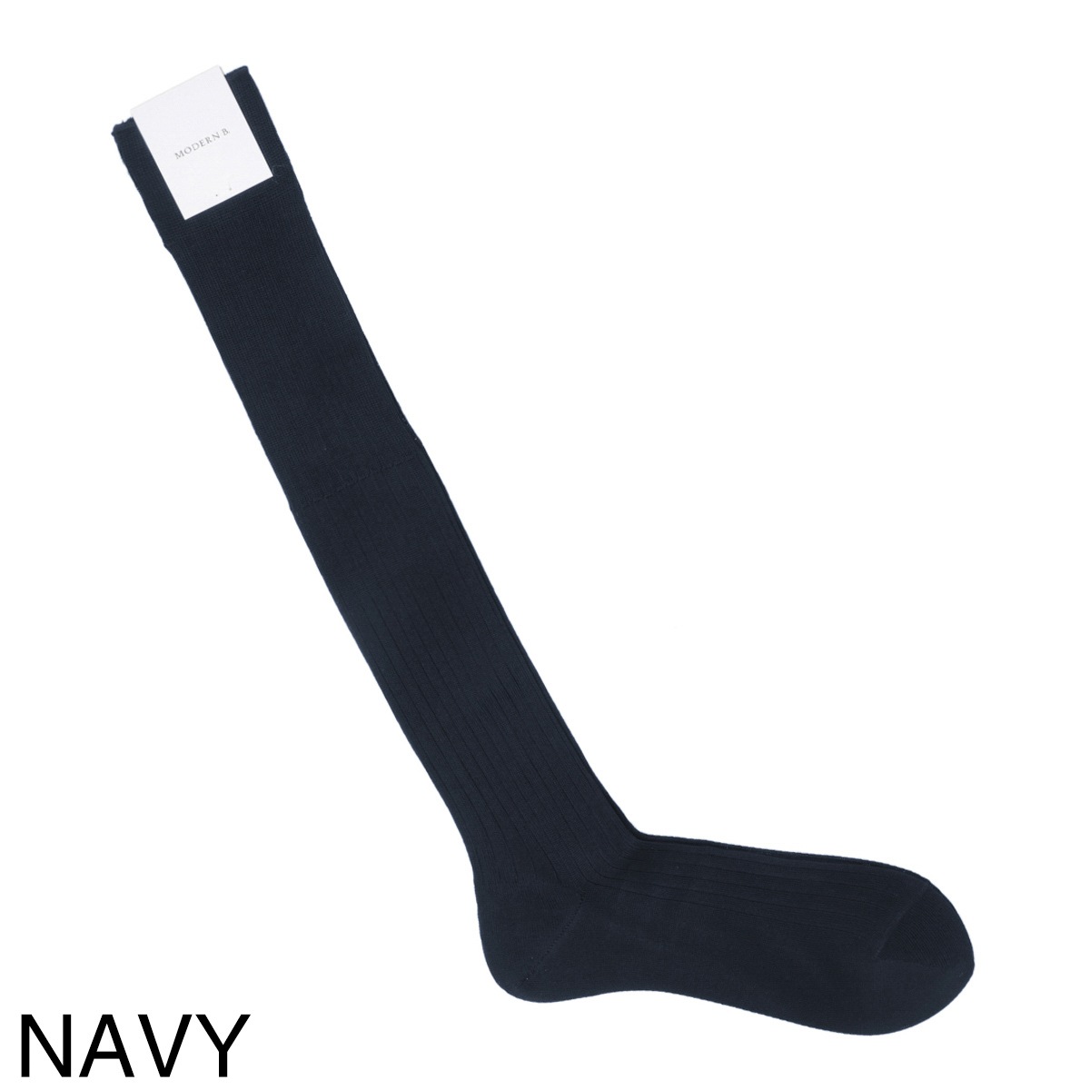 『ネコポス対応(3点まで)』MODERN B. モダンブルー 靴下/ソックス/エジプト綿 ワイドリブ ロングホーズ 相当サイズ 25-26cm【返品交換不可】 メンズ