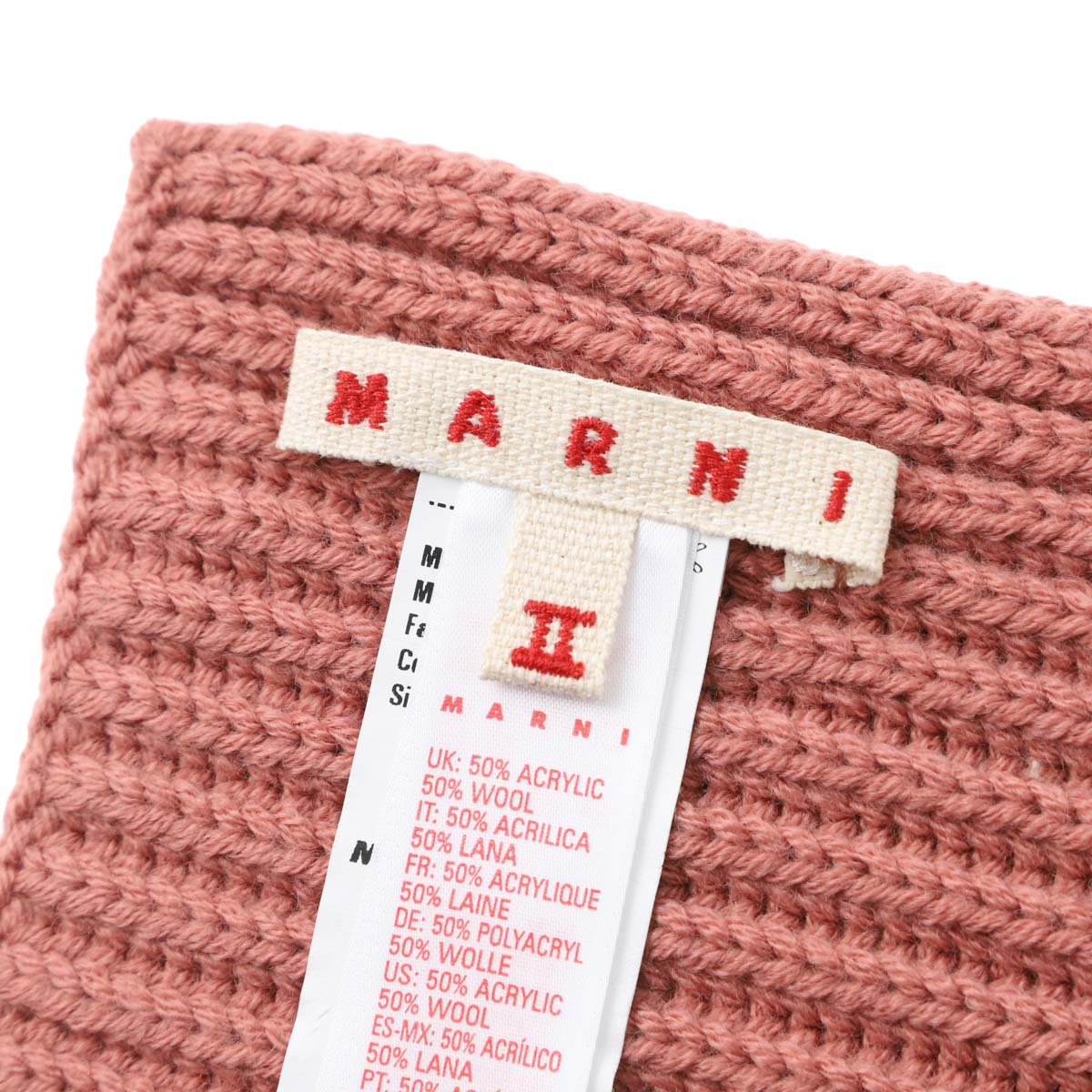 MARNI マルニ マフラー/KIDS キッズ ガールズ ボーイズ/ロゴ刺繍 リブニット レディース