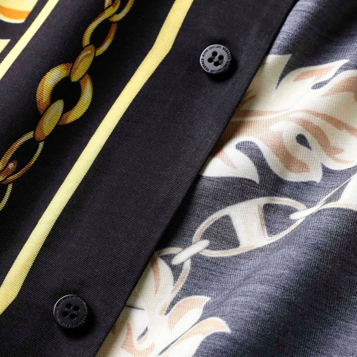 マ*ー様 VERSACE 長袖シャツ 46 黒/白 マ*ー様 VERSACE 長袖シャツ 46 黒/白
