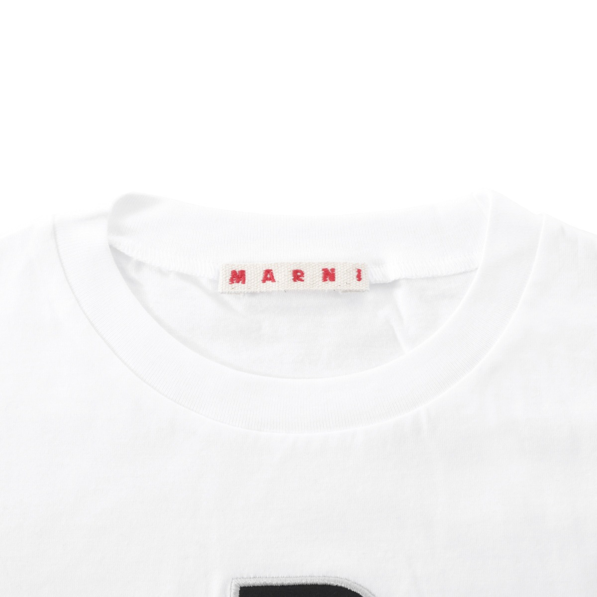 【アウトレット】【ラスト1点】MARNI マルニ クルーネックTシャツ/KIDS キッズ ガールズ/ロゴ刺繍 Ｔシャツ レディース
