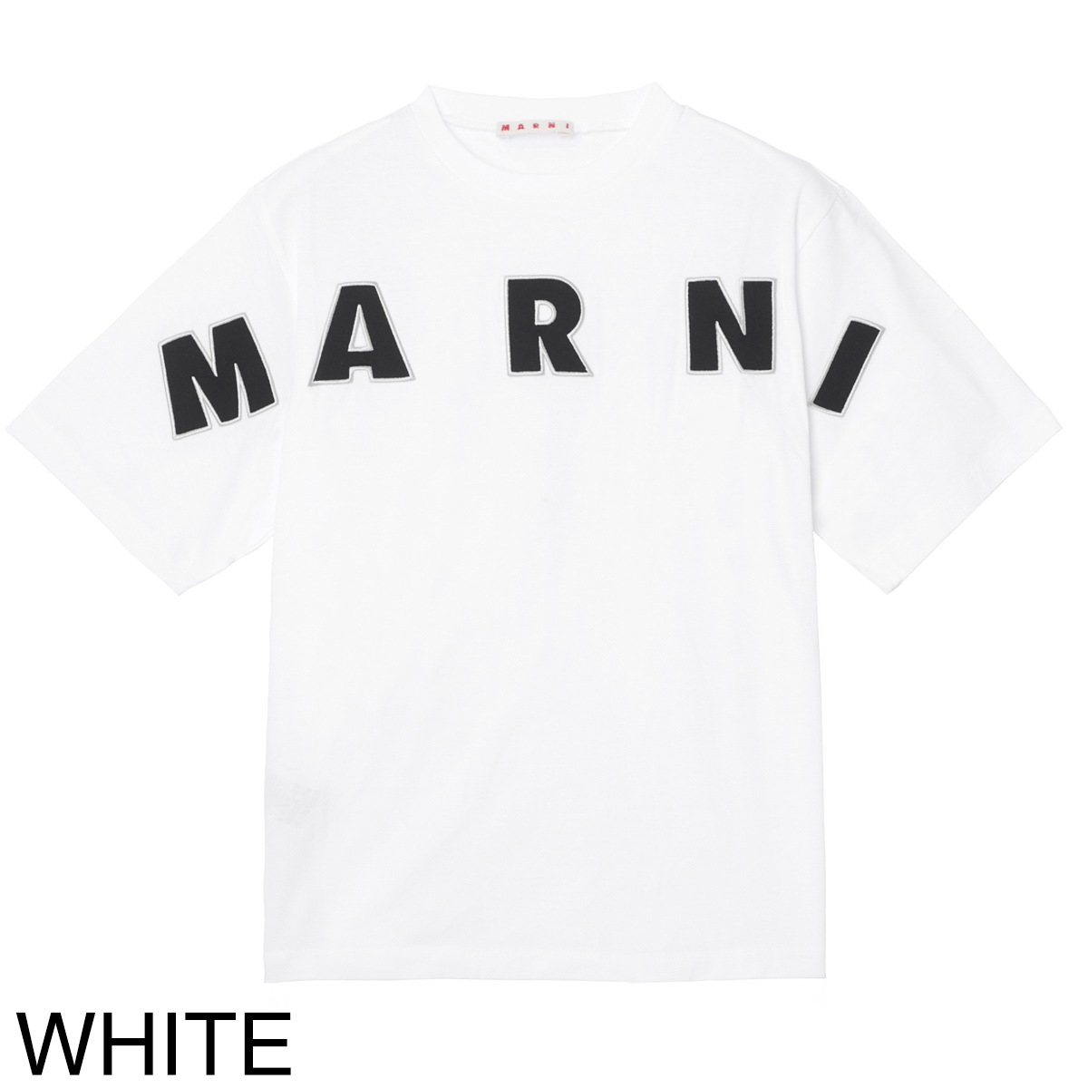 【アウトレット】【ラスト1点】MARNI マルニ クルーネックTシャツ/KIDS キッズ ガールズ/ロゴ刺繍 Ｔシャツ レディース