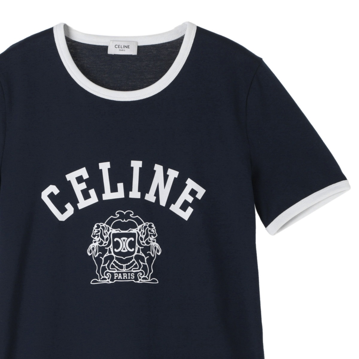 関税負担なし☆CELINE セリーヌ BLASON レギュラーTシャツ アウトレット】【ラスト1点】CELINE セリーヌ クルーネック T