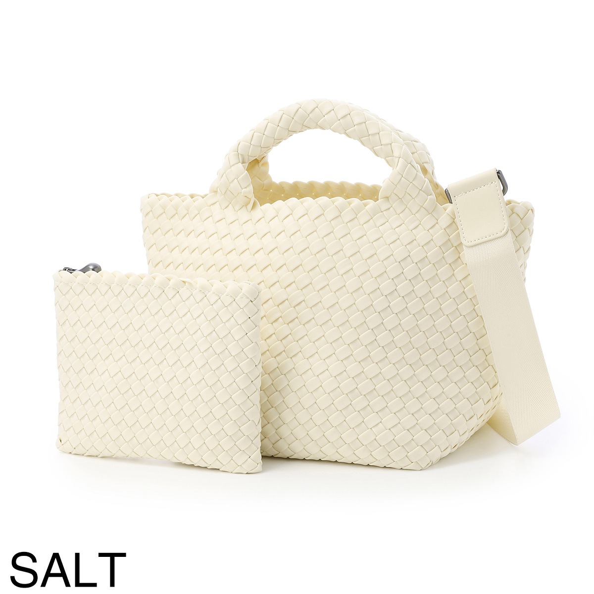 NAGHEDI ナゲディ トートバッグ 2WAY/クロスボディバッグ/St. Barths Small Tote セント バース スモール トート ポーチ付き Sサイズ メッシュ ネオプレン 軽量 編み込み レディース