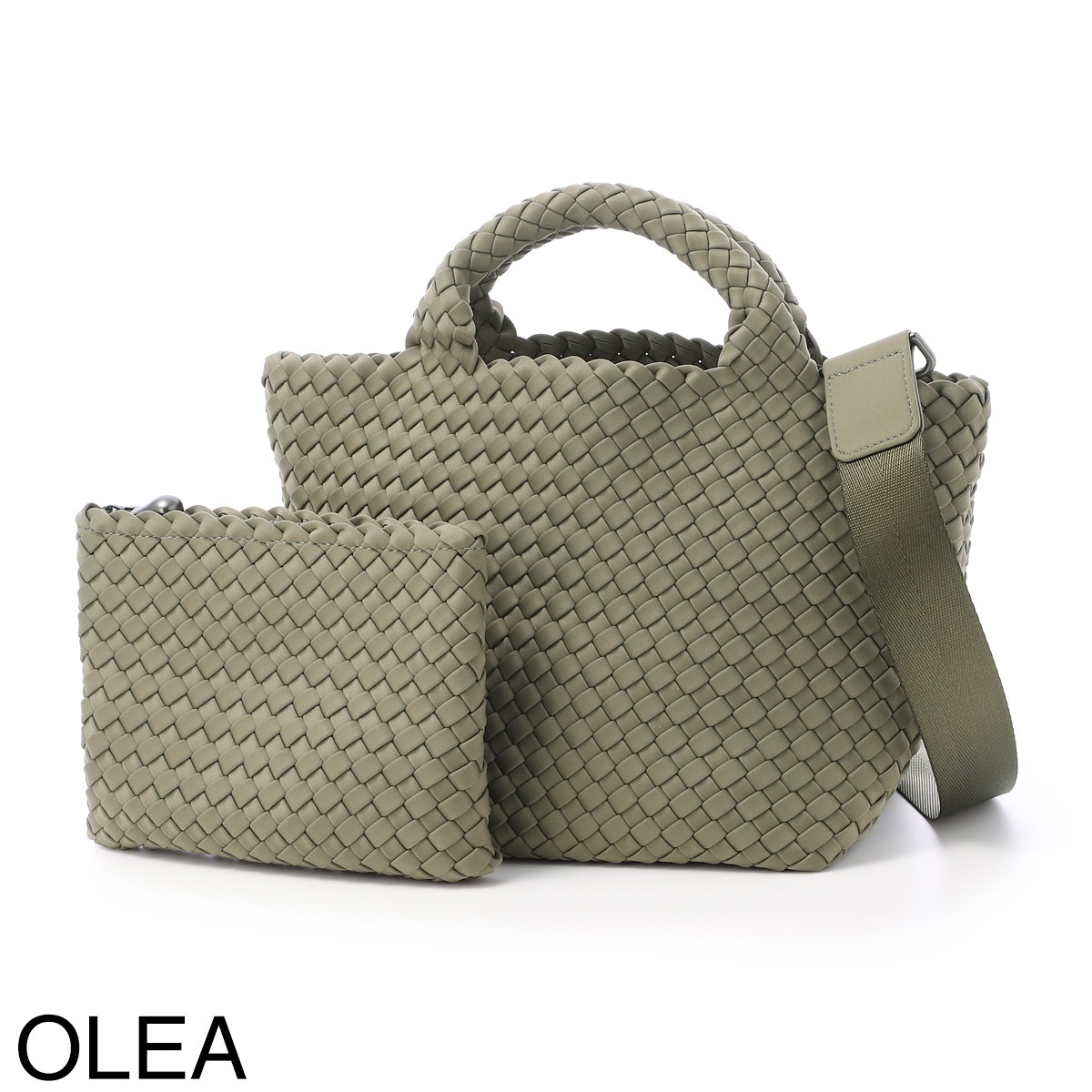 NAGHEDI ナゲディ トートバッグ 2WAY/クロスボディバッグ/St. Barths Small Tote セント バース スモール トート ポーチ付き Sサイズ メッシュ ネオプレン 軽量 編み込み レディース