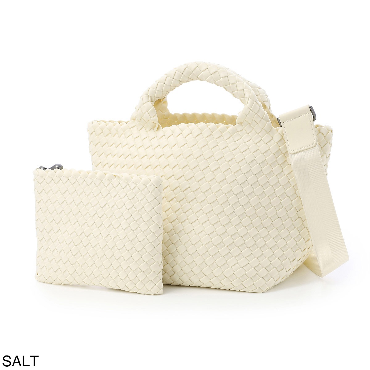 NAGHEDI ナゲディ トートバッグ 2WAY/クロスボディバッグ/St. Barths Small Tote セント バース スモール トート ポーチ付き Sサイズ メッシュ ネオプレン 軽量 編み込み レディース