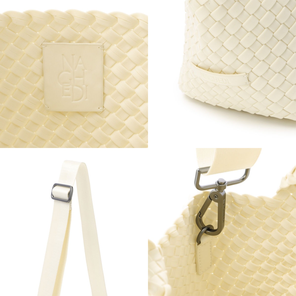 NAGHEDI ナゲディ トートバッグ 2WAY/クロスボディバッグ/St. Barths Small Tote セント バース スモール トート ポーチ付き Sサイズ メッシュ ネオプレン 軽量 編み込み レディース