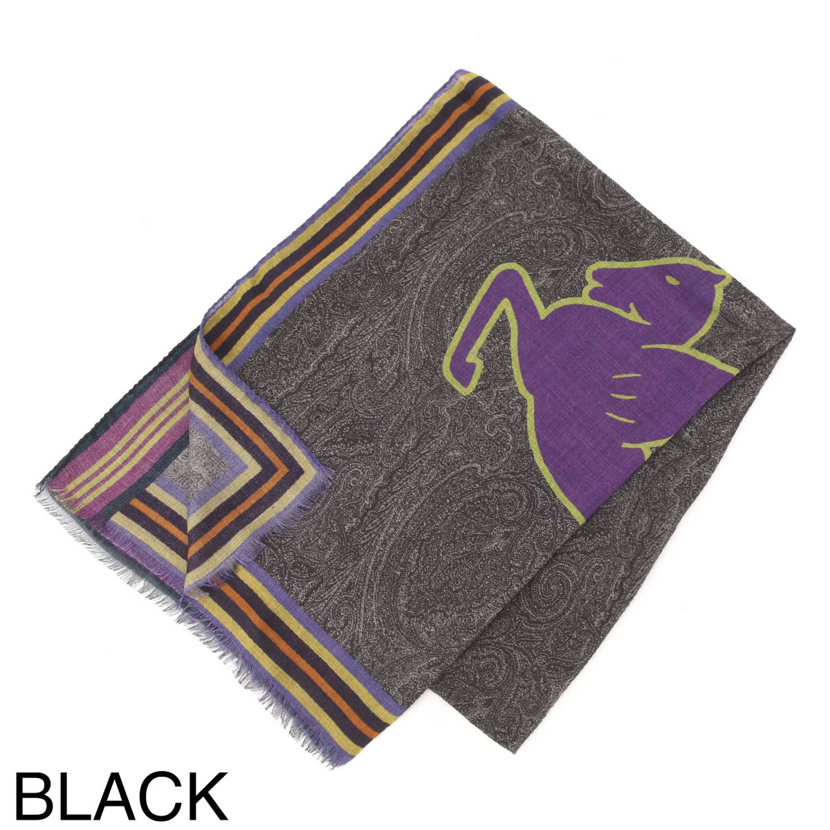 ETRO エトロ ロゴパターン ストール イタリア製 ETRO - ETRO エトロ ストール マフラー スカーフ ペイズリー