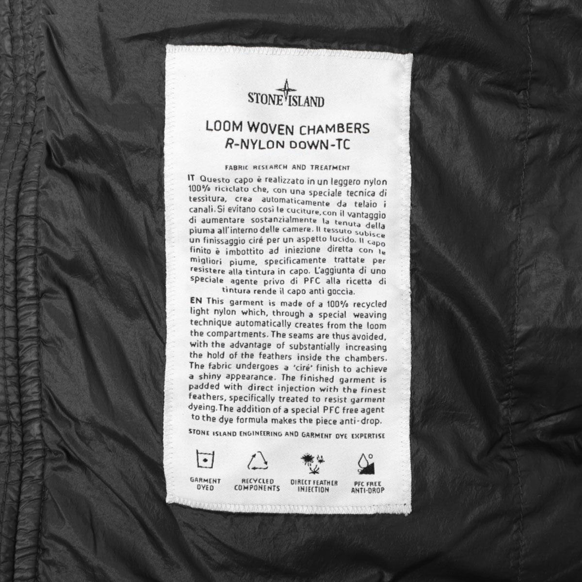 STONE ISLAND ストーンアイランド ダウンジャケット/40324 LOOM WOVEN CHAMBERS RECYCLED NYLON DOWN-TC メンズ