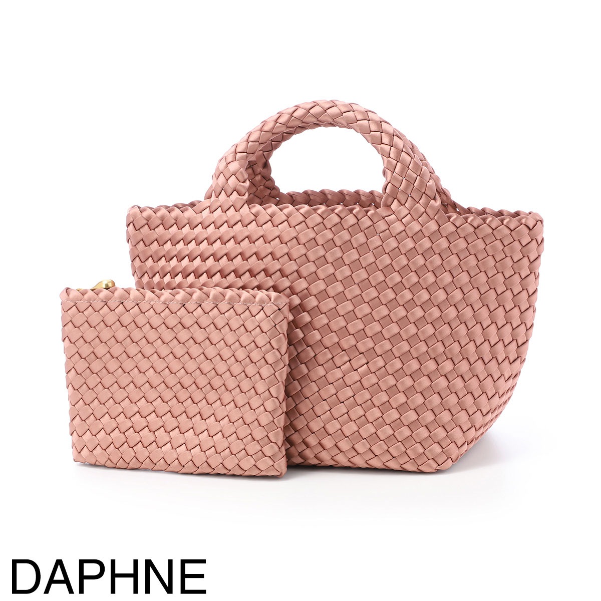 NAGHEDI ナゲディ トートバッグ/ハンドバッグ/St. Barths Small Tote Satin セント バース スモール トート ポーチ付き Sサイズ メッシュ ネオプレン 軽量 編み込み レディース