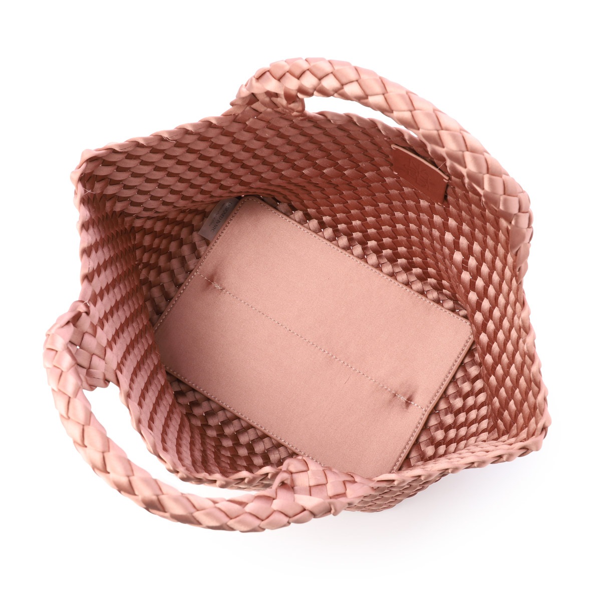 NAGHEDI ナゲディ トートバッグ/ハンドバッグ/St. Barths Small Tote Satin セント バース スモール トート ポーチ付き Sサイズ メッシュ ネオプレン 軽量 編み込み レディース