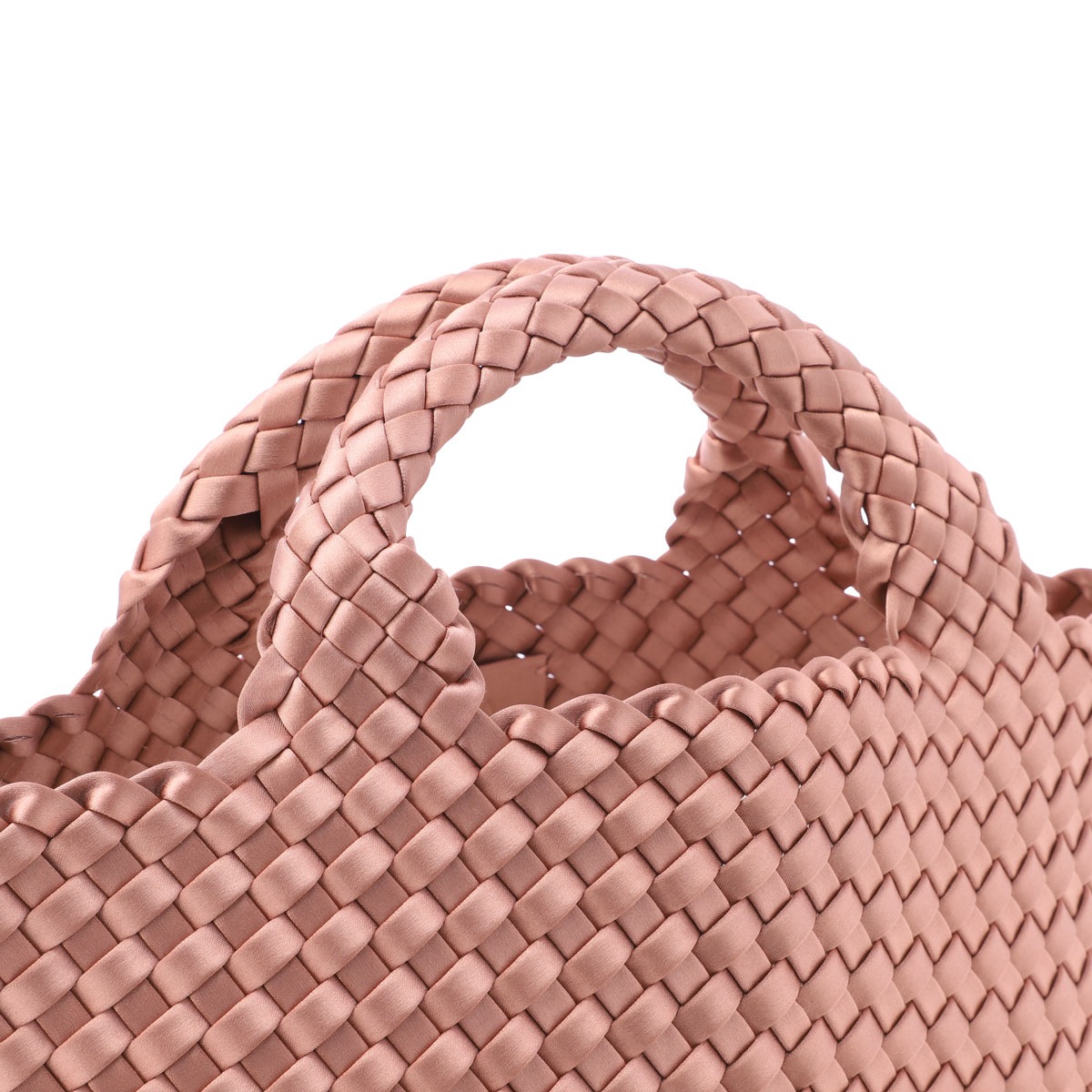 NAGHEDI ナゲディ トートバッグ/ハンドバッグ/St. Barths Small Tote Satin セント バース スモール トート ポーチ付き Sサイズ メッシュ ネオプレン 軽量 編み込み レディース