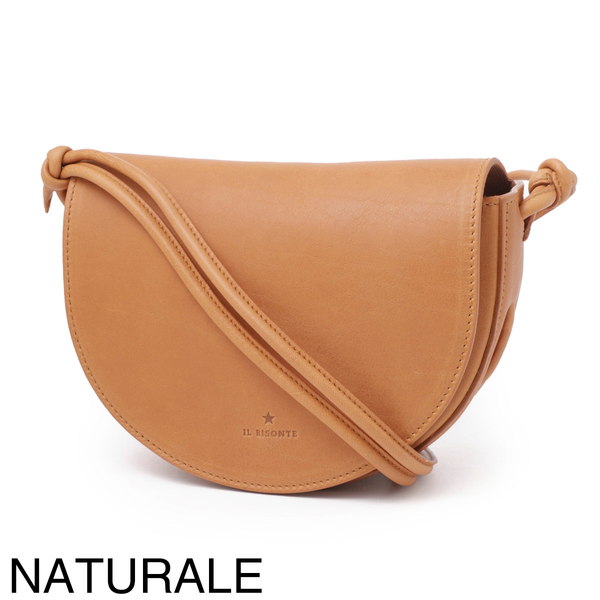 【新品未使用】IL BISONTE キャラメル　半月型　ショルダーバッグ アウトレット】IL BISONTE イルビゾンテ ショルダーバッグ/クロス