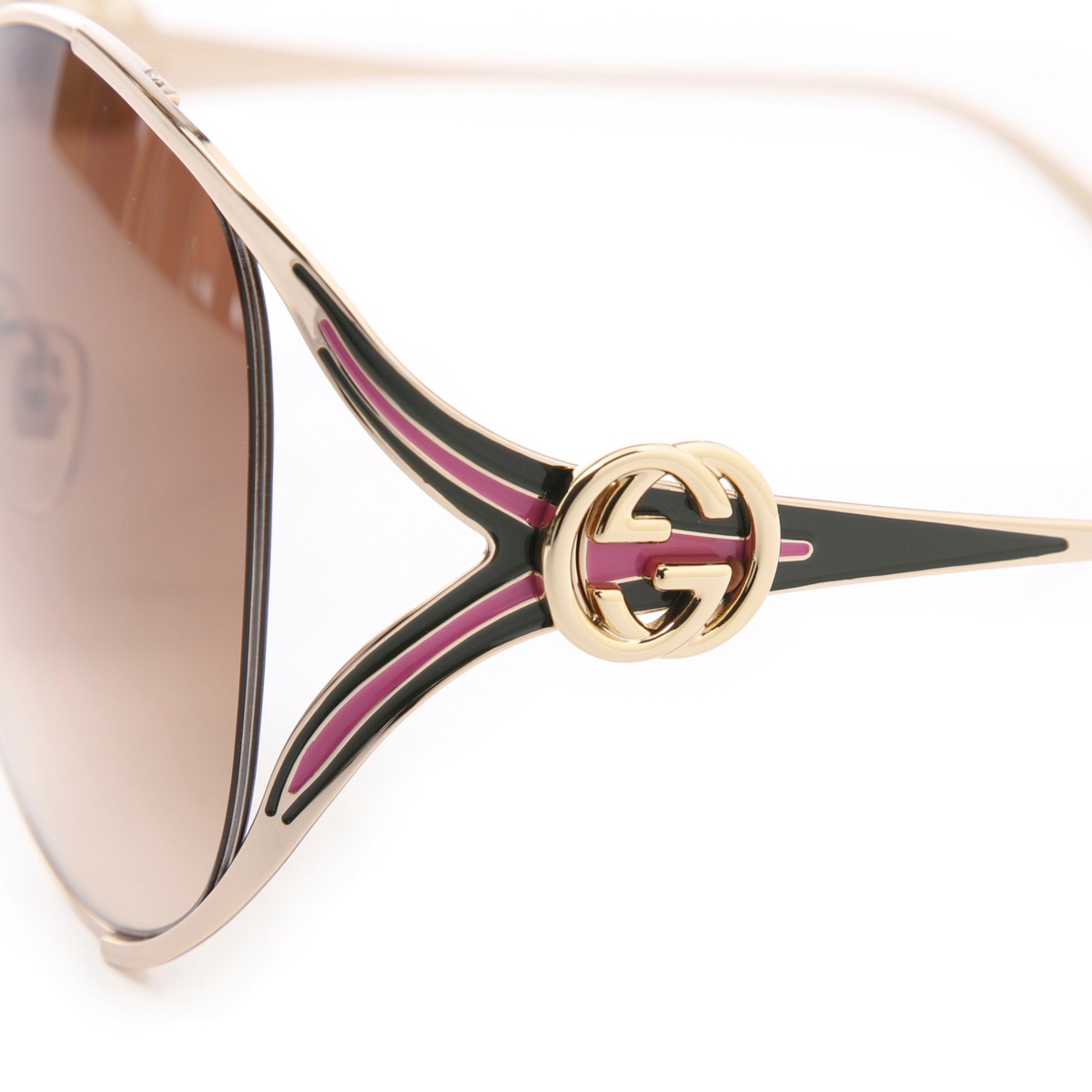 GUCCI グッチ サングラス/ROUND-FRAME INTERLOCKING G レディース