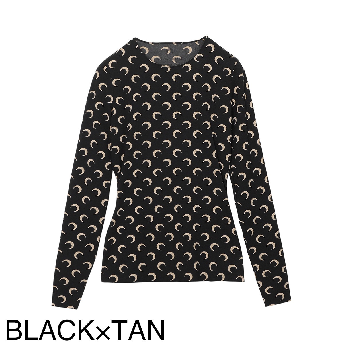 MARINE SERRE マリーンセル ブラック 長袖 Tシャツ MARINE SERRE Marine Serre マリーン セル ロンT カットソー