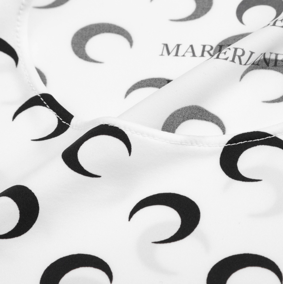 【アウトレット】【ラスト1点】MARINE SERRE マリーン セル クルーネック長袖カットソー/REGENERATED AOM JERSEY LONG SLEEVES SECOND SKIN レディース