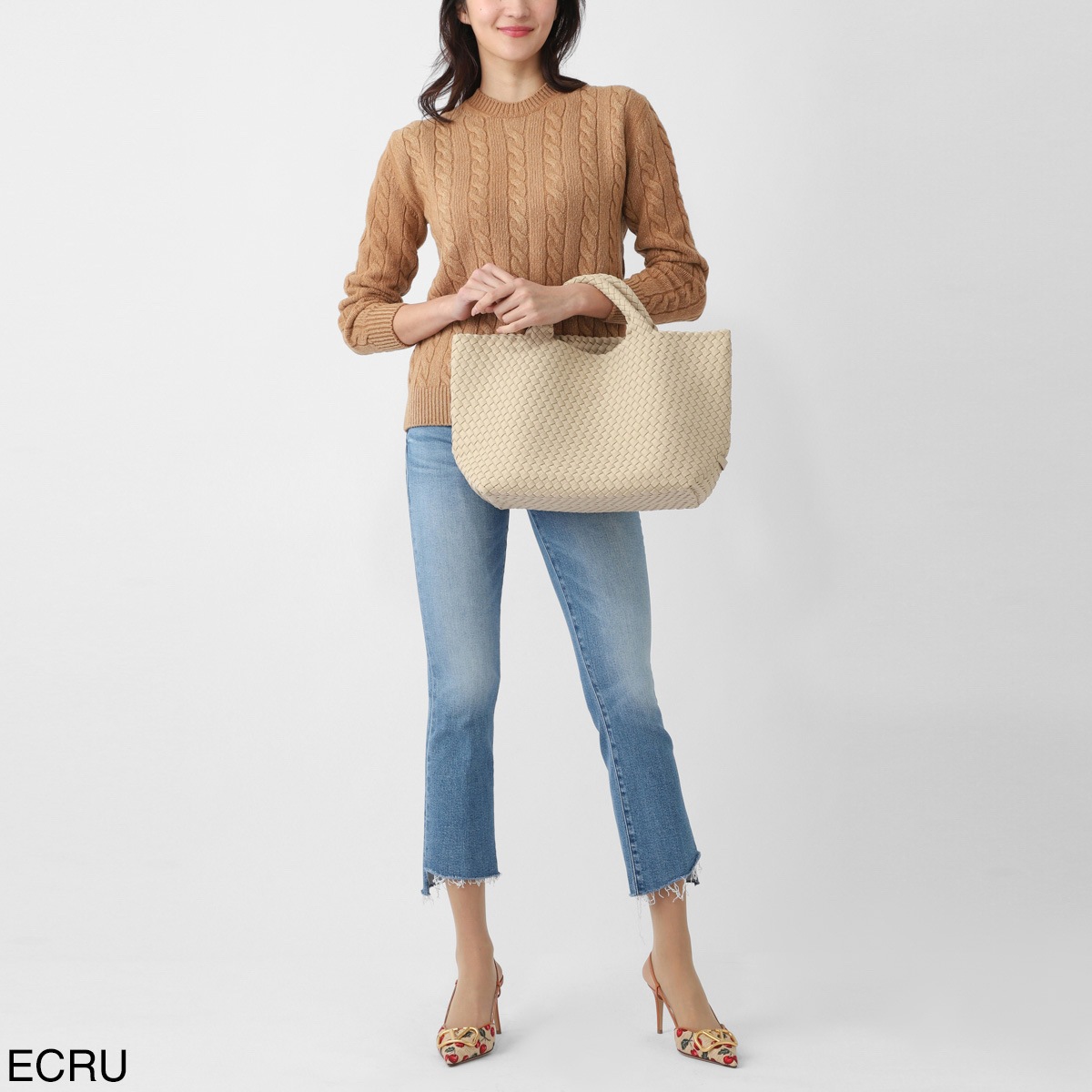 NAGHEDI ナゲディ トートバッグ/St. Barths Medium Tote セント バース ミディアム トート ポーチ付き Mサイズ メッシュ ネオプレン 軽量 編み込み レディース