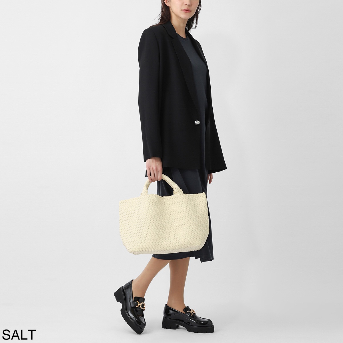 NAGHEDI ナゲディ トートバッグ/St. Barths Medium Tote セント バース ミディアム トート ポーチ付き Mサイズ メッシュ ネオプレン 軽量 編み込み レディース