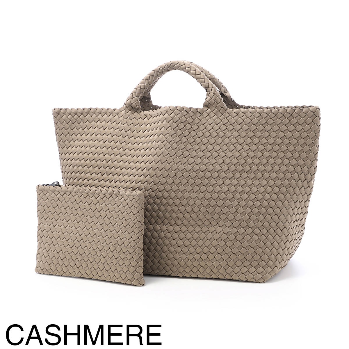 NAGHEDI ナゲディ トートバッグ/St. Barths Large Tote セント バース ラージ トート ポーチ付き Lサイズ 小さめ メッシュ ネオプレン 軽量 編み込み レディース