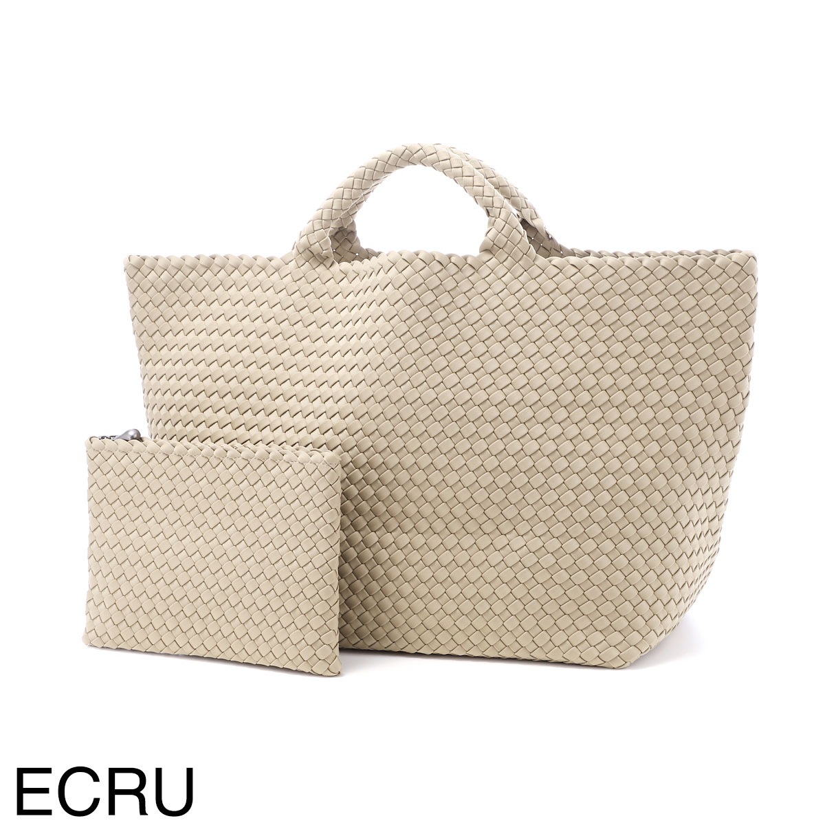 NAGHEDI ナゲディ トートバッグ/St. Barths Large Tote セント バース ラージ トート ポーチ付き Lサイズ 小さめ メッシュ ネオプレン 軽量 編み込み レディース