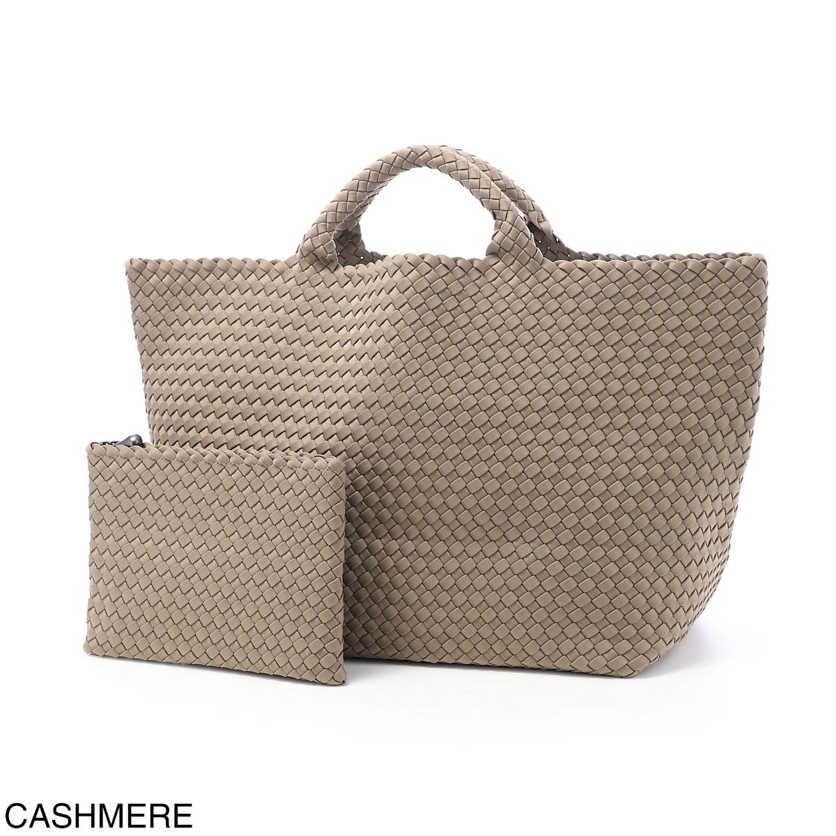 NAGHEDI ナゲディ トートバッグ/St. Barths Large Tote セント バース ラージ トート ポーチ付き Lサイズ 小さめ メッシュ ネオプレン 軽量 編み込み レディース