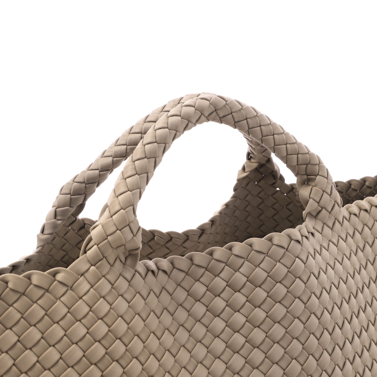 NAGHEDI ナゲディ トートバッグ/St. Barths Large Tote セント バース ラージ トート ポーチ付き Lサイズ 小さめ メッシュ ネオプレン 軽量 編み込み レディース