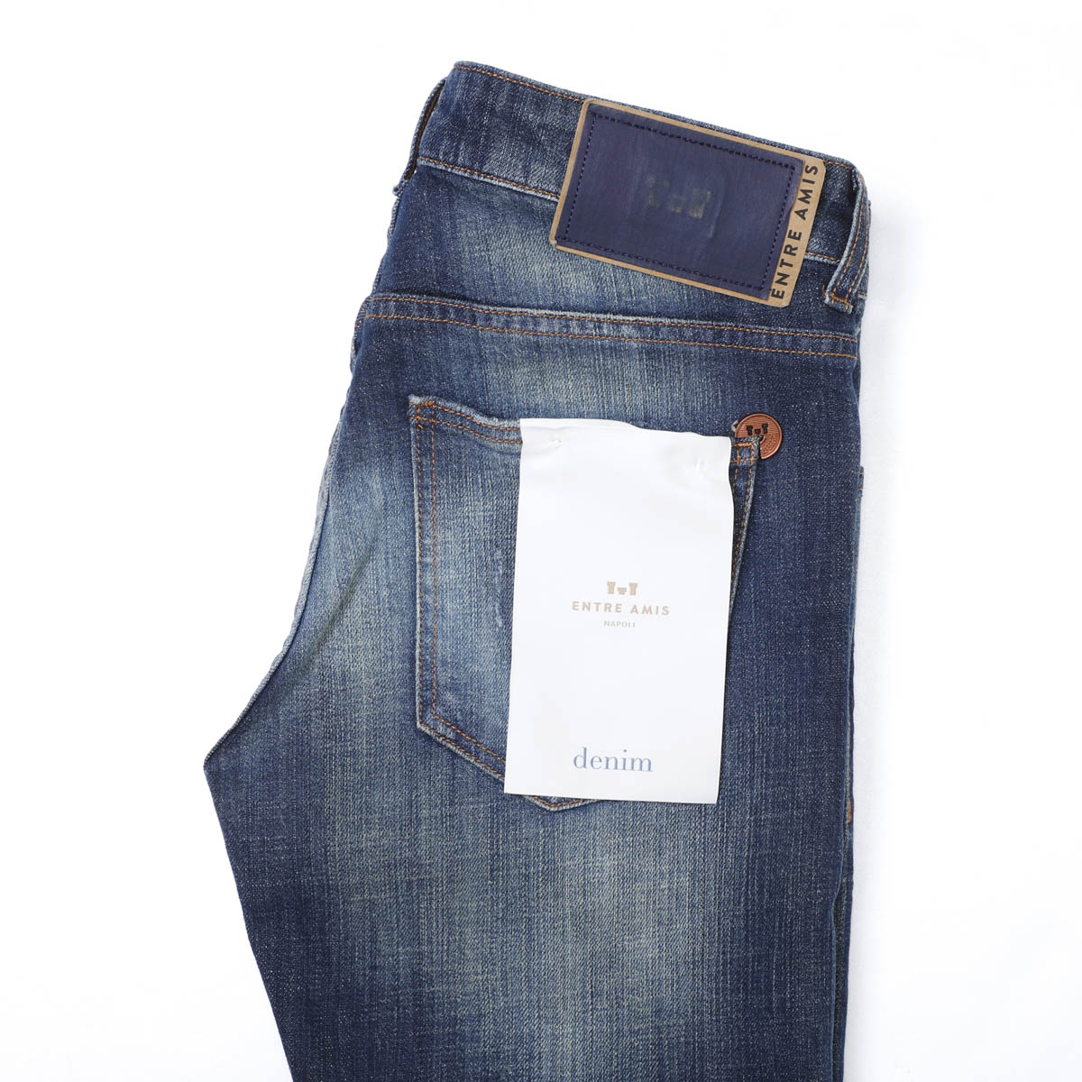 【アウトレット】entre amis アントレアミ ボタンフライジーンズ/5 TK DENIM CORTO【大きいサイズあり】 メンズ