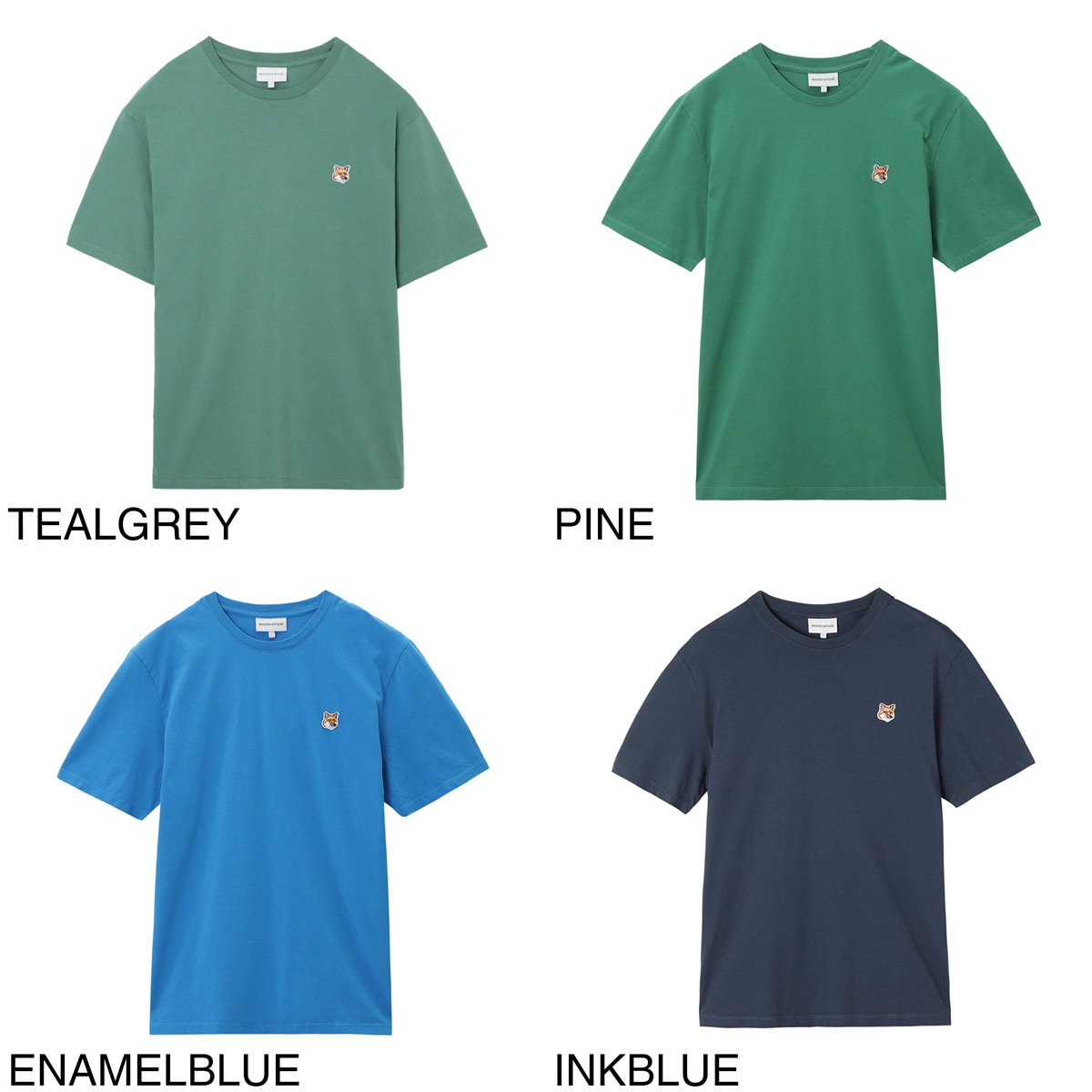 【アウトレット】『ネコポス対応(1点まで)』MAISON KITSUNE メゾンキツネ クルーネックTシャツ/FOX HEAD PATCH REGULAR TEE SHIRT メンズ