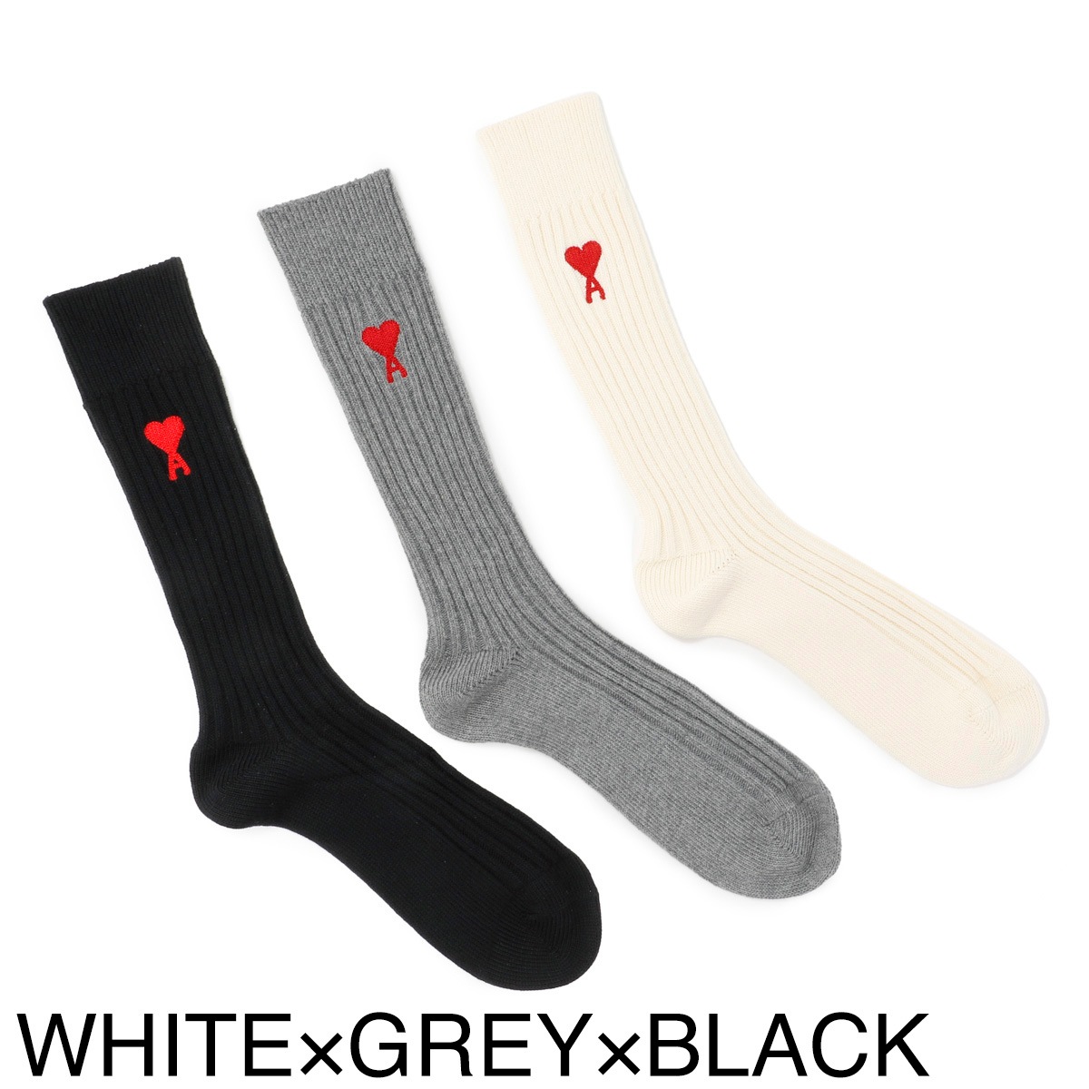 AMI アミ 靴下 3足セット/ソックス/THREE PACK AMI DE COEURS SOCKS