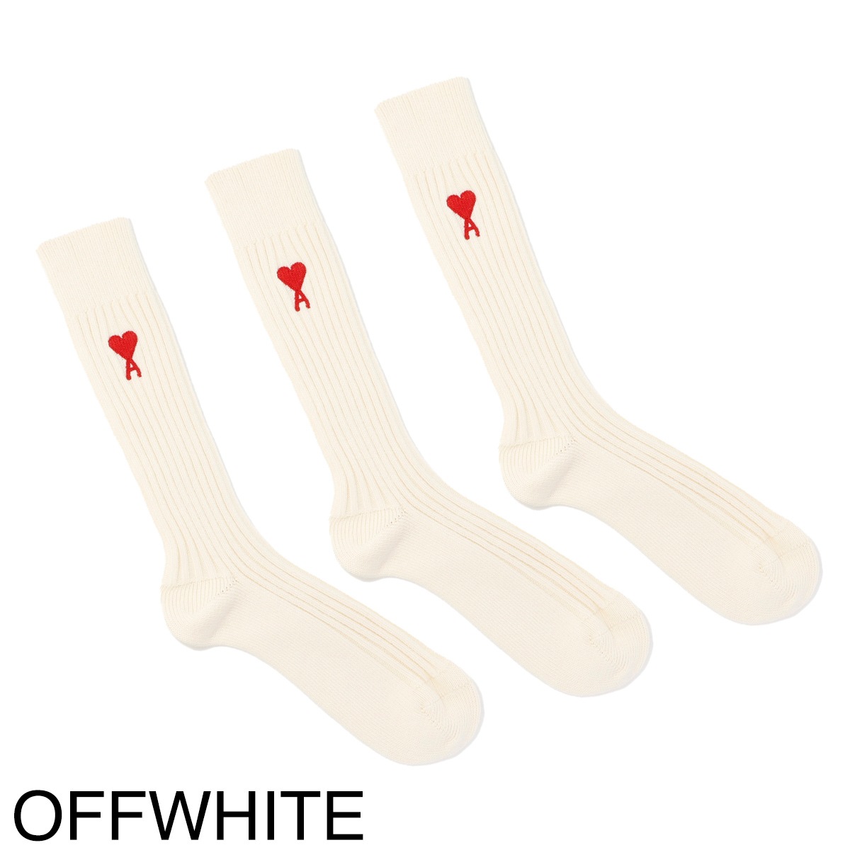 AMI PARIS アミ パリス 靴下 3足セット/ソックス/THREE PACK AMI DE