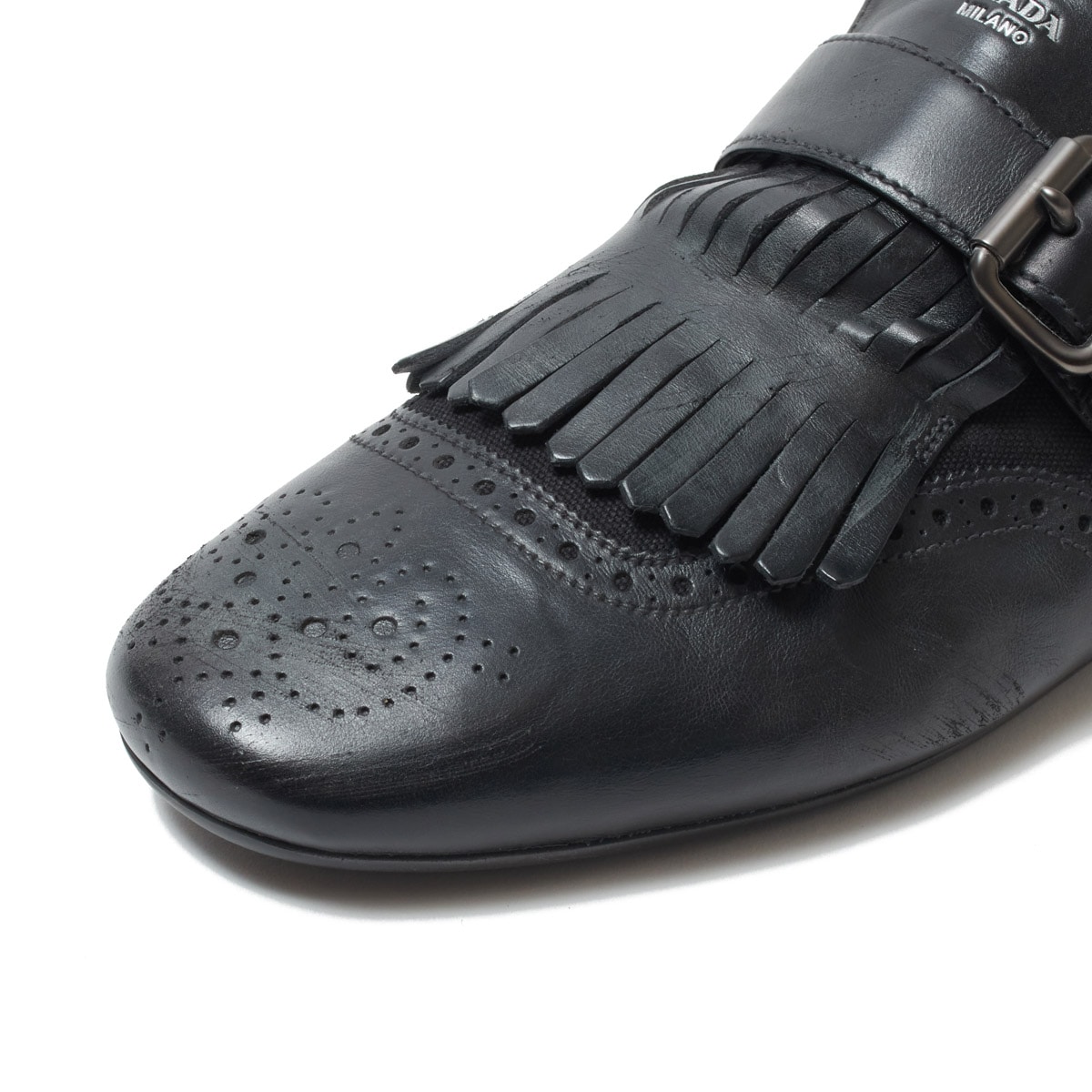 PRADA プラダ シングルモンクストラップ シューズ/SHUFFLE FRINGED