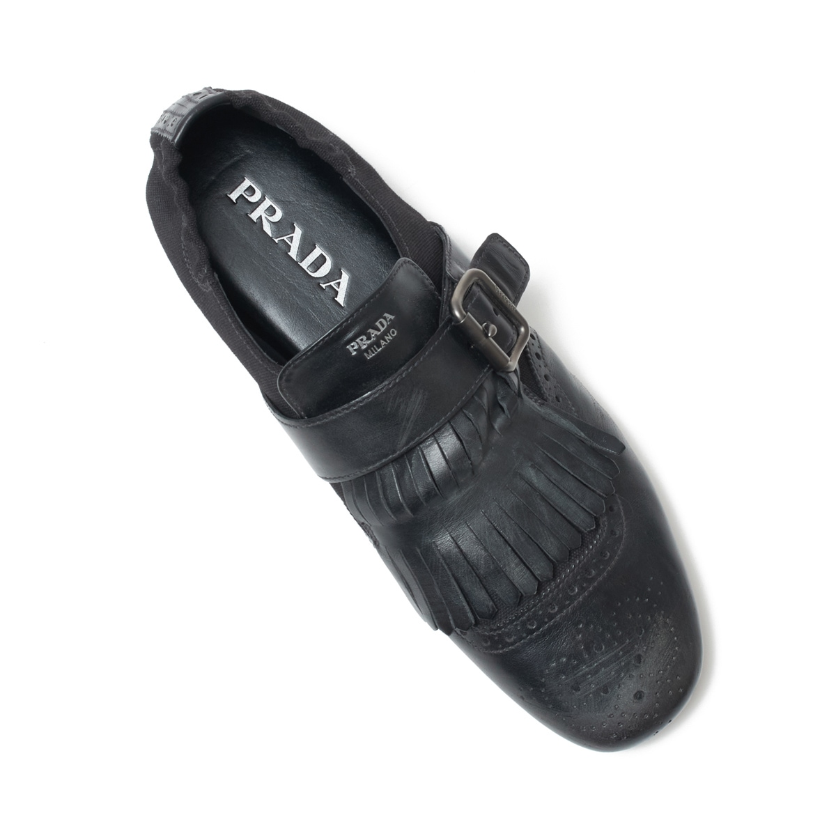 PRADA プラダ シングルモンクストラップ シューズ/SHUFFLE FRINGED