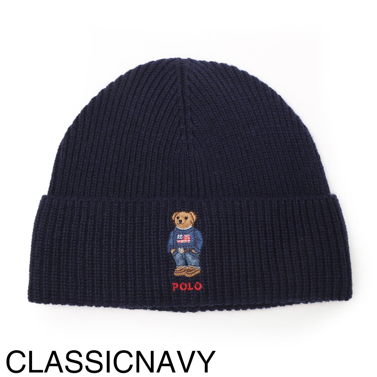 『ネコポス対応(3点まで)』POLO RALPH LAUREN ポロラルフローレン ニットキャップ/ビーニー/SOLID FLAG BEAR BEANIE