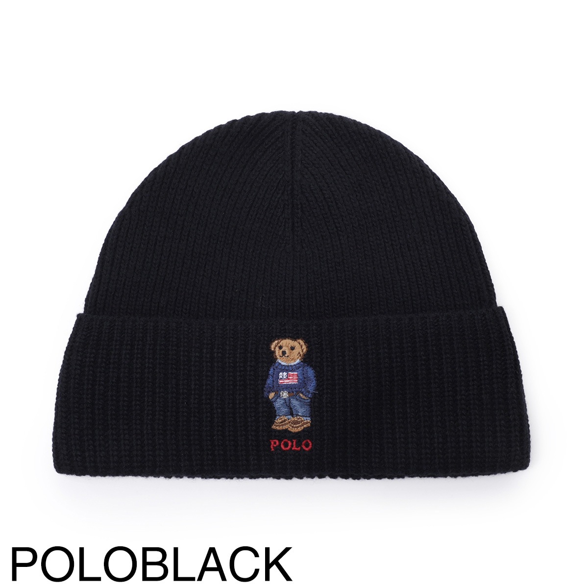 『ネコポス対応(3点まで)』POLO RALPH LAUREN ポロラルフローレン ニットキャップ/ビーニー/SOLID FLAG BEAR BEANIE