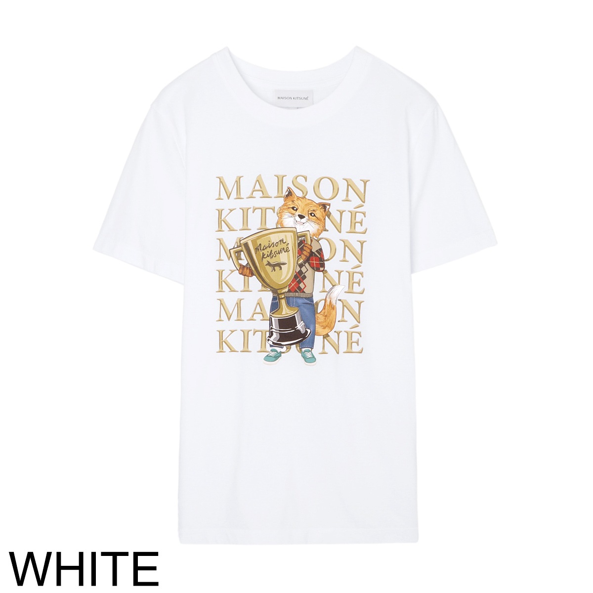 メゾンキツネ MAISON KITSUNE クルーネックTシャツ FOX CHAMPION REGULAR TEE-SHIRT レディース lw00113kj0008-p480-navy アウトレット】MAISON KITSUNE メゾンキツネ クルーネックT