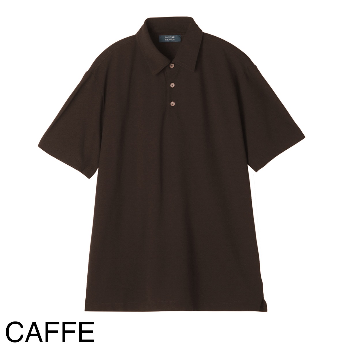 ZANONE アイスコットン ダークブラウン ポロシャツ 50 ZANONE ザノーネ ポロシャツ/ICE COTTON アイスコットン【大きい