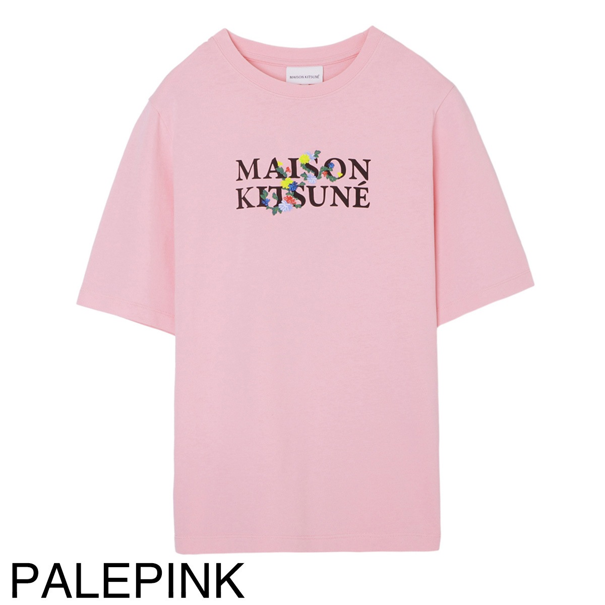 【アウトレット】『ネコポス対応(1点まで)』MAISON KITSUNE メゾンキツネ クルーネックTシャツ/MAISON KITSUNE FLOWERS COMFORT TEE-SHIRT レディース