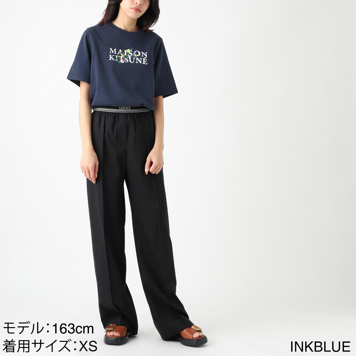 【アウトレット】『ネコポス対応(1点まで)』MAISON KITSUNE メゾンキツネ クルーネックTシャツ/MAISON KITSUNE FLOWERS COMFORT TEE-SHIRT レディース