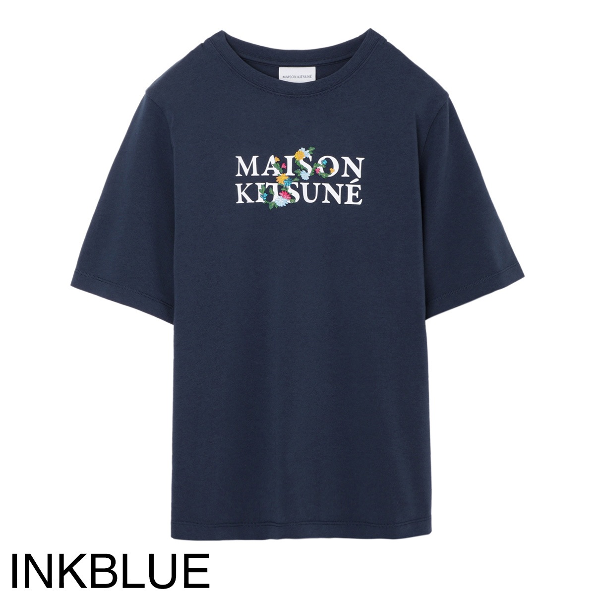 【アウトレット】『ネコポス対応(1点まで)』MAISON KITSUNE メゾンキツネ クルーネックTシャツ/MAISON KITSUNE FLOWERS COMFORT TEE-SHIRT レディース