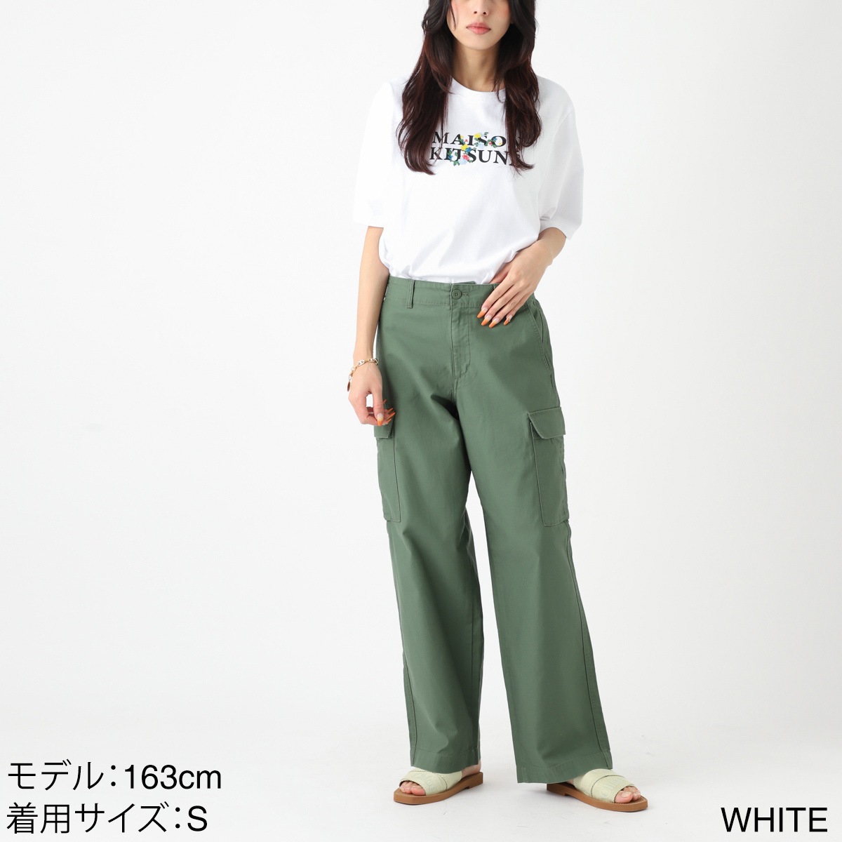 【アウトレット】『ネコポス対応(1点まで)』MAISON KITSUNE メゾンキツネ クルーネックTシャツ/MAISON KITSUNE FLOWERS COMFORT TEE-SHIRT レディース