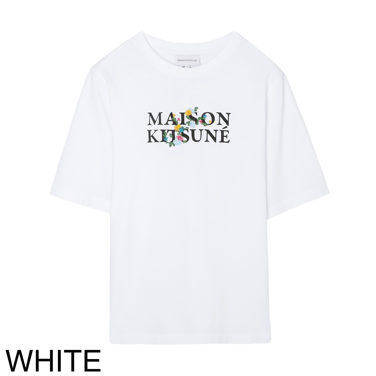 【アウトレット】『ネコポス対応(1点まで)』MAISON KITSUNE メゾンキツネ クルーネックTシャツ/MAISON KITSUNE FLOWERS COMFORT TEE-SHIRT レディース