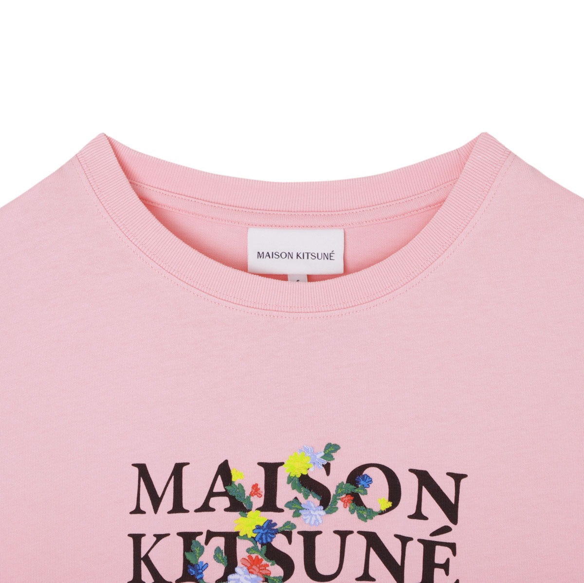 【アウトレット】『ネコポス対応(1点まで)』MAISON KITSUNE メゾンキツネ クルーネックTシャツ/MAISON KITSUNE FLOWERS COMFORT TEE-SHIRT レディース