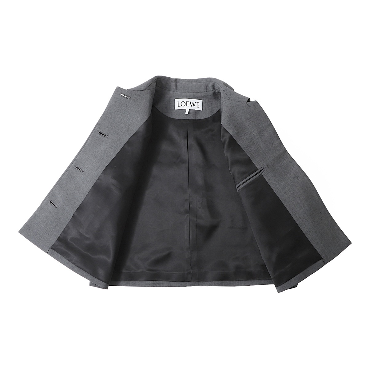 LOEWE★クロップドジャケット コットン 刺繍ロゴ ポケット 短丈 LOEWE ロエベ ショートジャケット/クロップドジャケット/BUTTON