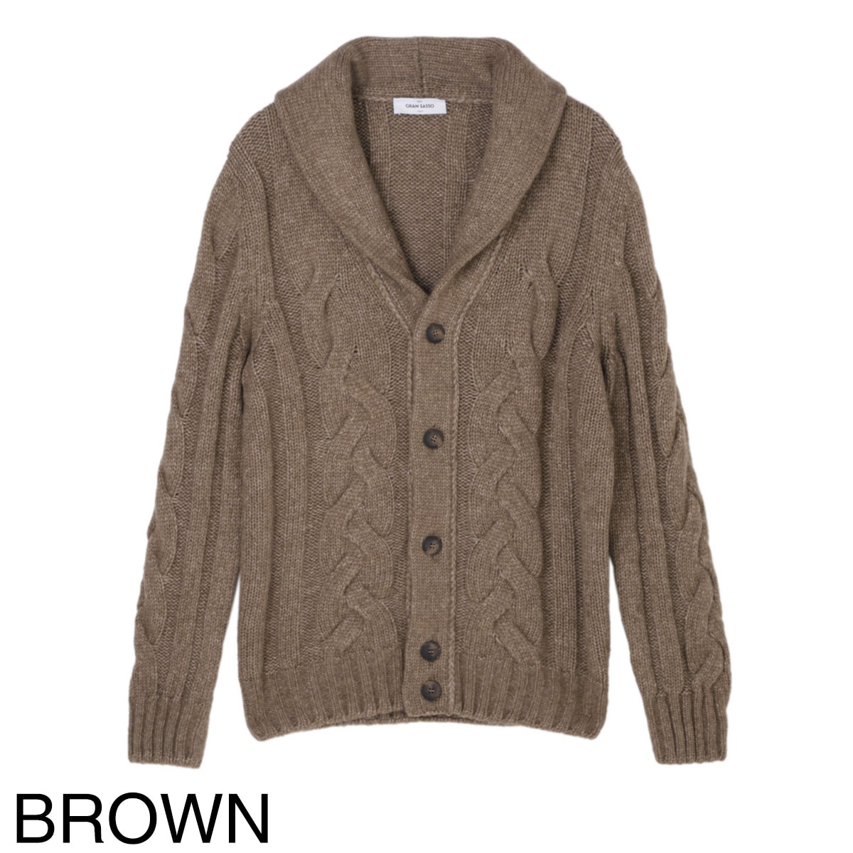Gran Sasso グランサッソ ショールカラーニットカーディガン【大きい