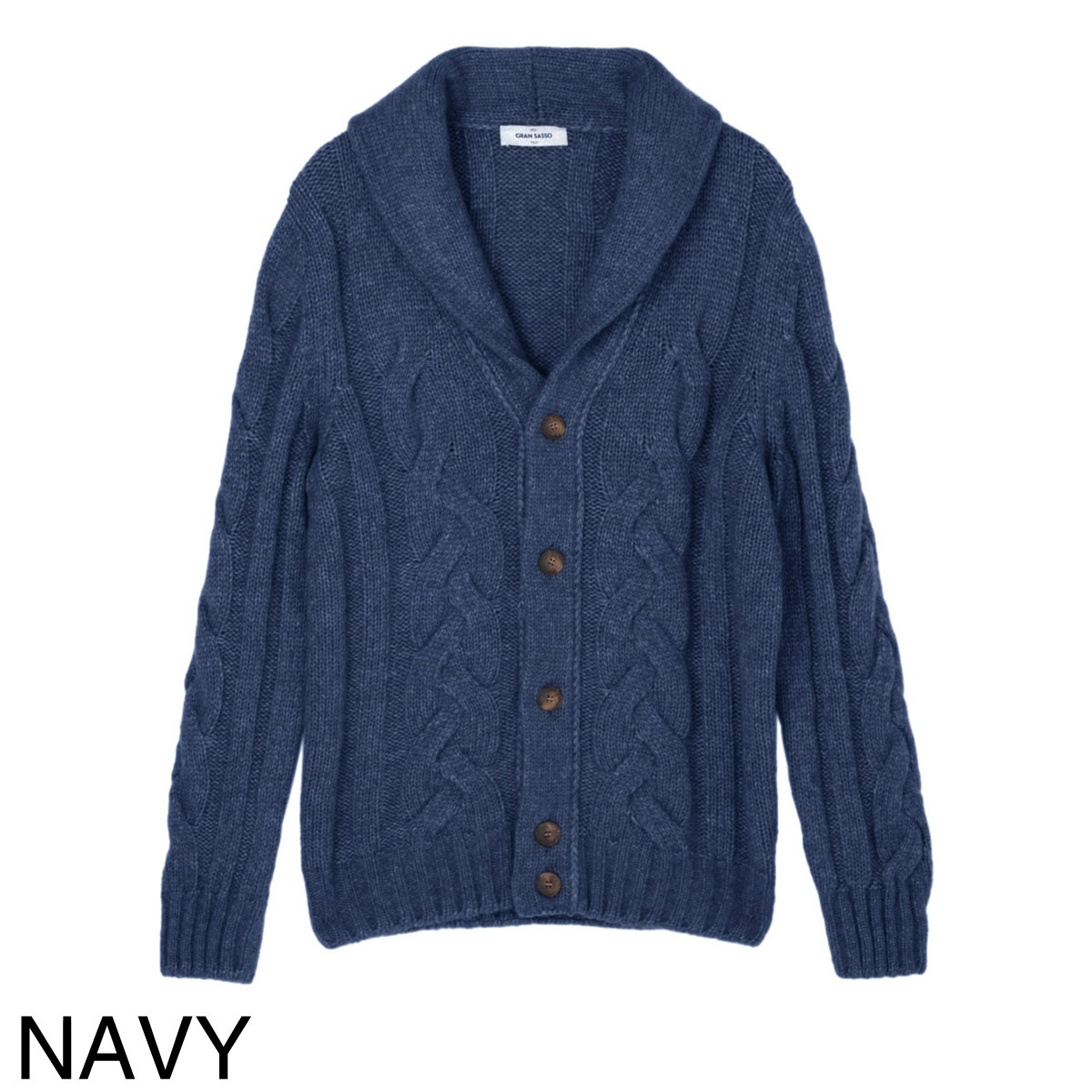 Gran Sasso グランサッソ ショールカラーニットカーディガン【大きい