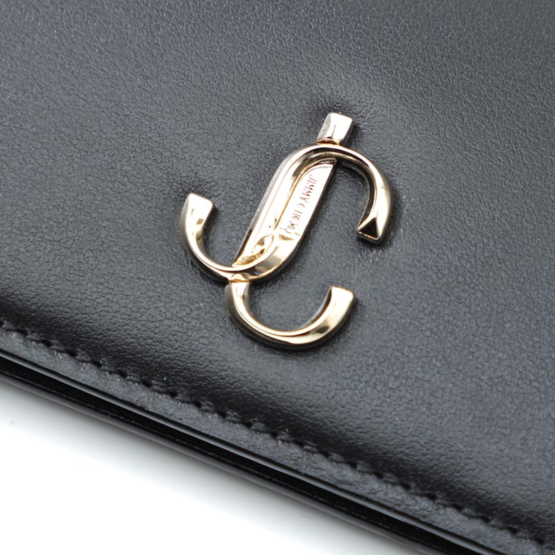 VIP SALE!!【Jimmy Choo】MYAH☆JCロゴ☆折りたたみ財布☆可愛い JIMMY CHOO ジミーチュウ 2つ折り財布 小銭入れ付き/MYAH