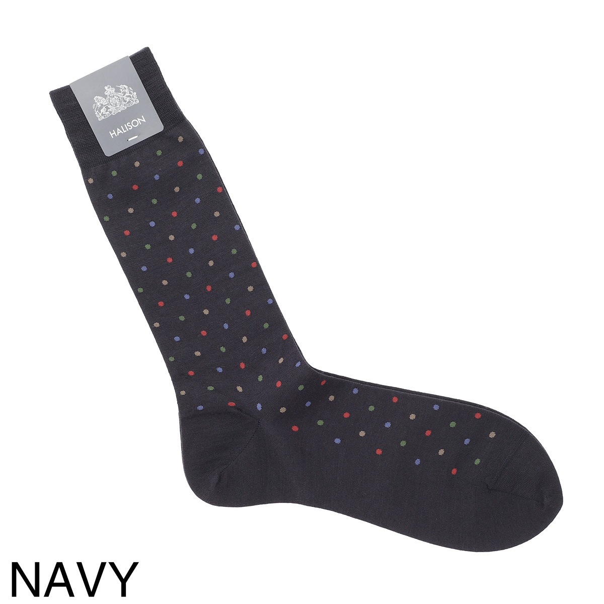 『ネコポス対応(5点まで)』HALISON ハリソン 靴下/ソックス/NZメリノ カラフルドット ソックス CL 相当サイズ:25～27cm メンズ