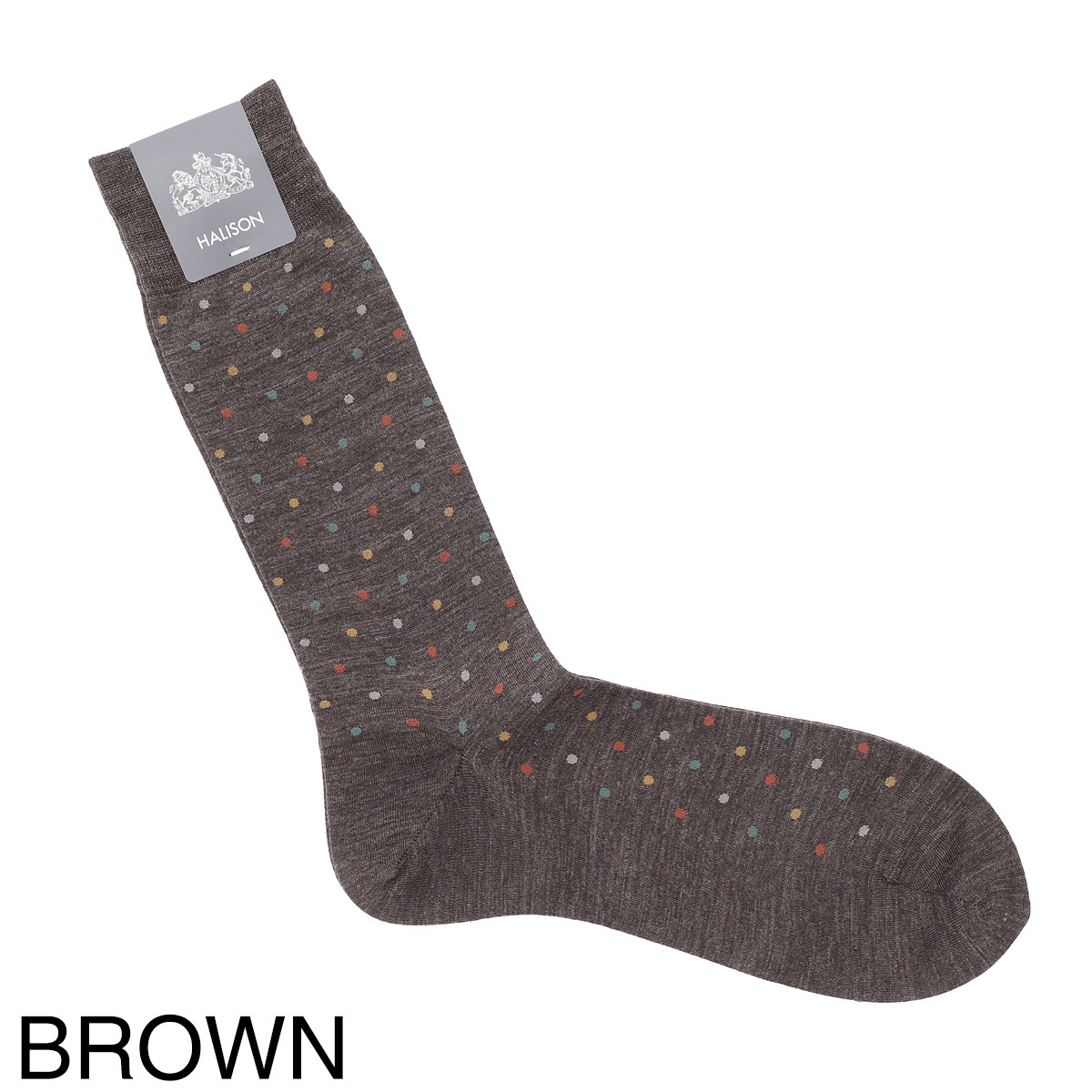 『ネコポス対応(5点まで)』HALISON ハリソン 靴下/ソックス/NZメリノ カラフルドット ソックス CL 相当サイズ:25～27cm メンズ