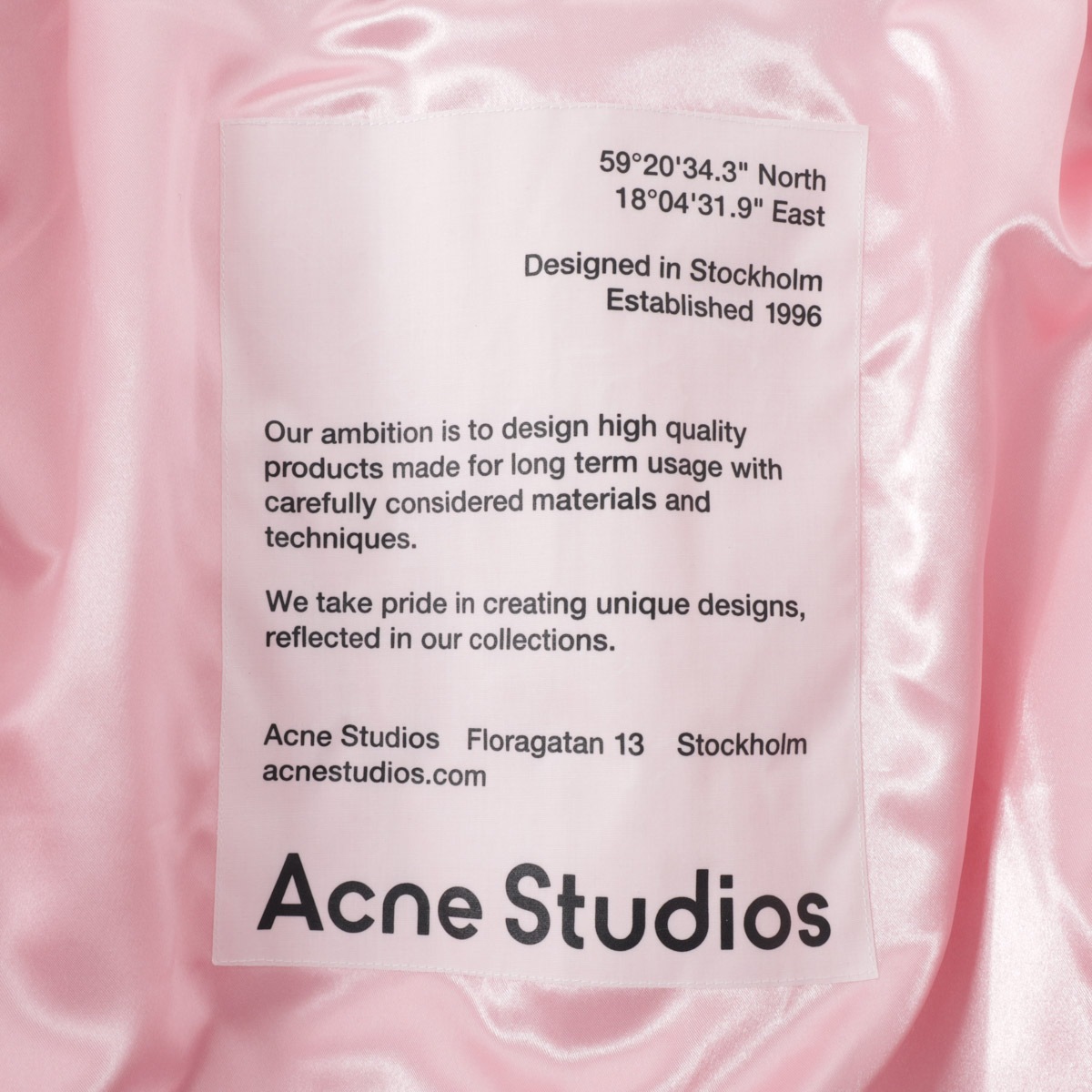 ACNE STUDIOS アクネ 中綿入り ブルゾン/ボンバージャケット メンズ